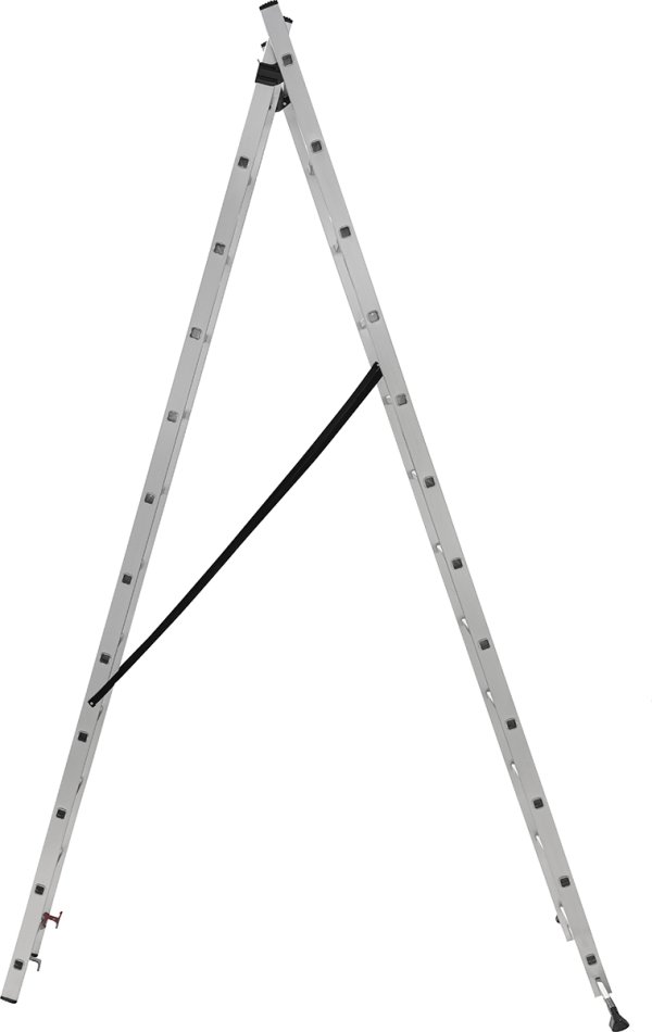 Schiebe-Teleskopleiter 2 x 11 Stufen – Arbeitshöhe 6,50 m – 150 kg belastbar – HAUSMARKT