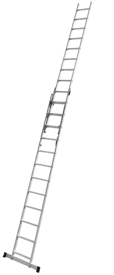 Schiebe-Teleskopleiter 2 x 11 Stufen – Arbeitshöhe 6,50 m – 150 kg belastbar – HAUSMARKT