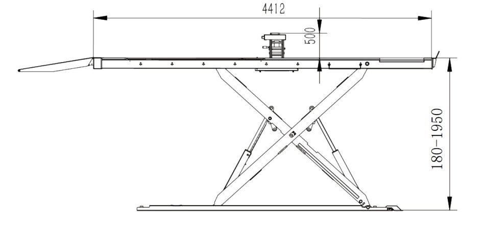 RETTER L67S Auffahrscherenhebebühne 4.0 t - Überflur, Scherenhebebühne mit Achs Freiheber, Profi Scherenhebebühne mit integriertem Achsfreiheber 4T