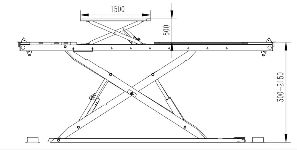 RETTER L69S Scherenhebebühne für Achsvermessung inkl. Gelenkspieltester (mit Beleuchtung) - 5500 KG ÜBERFLUR