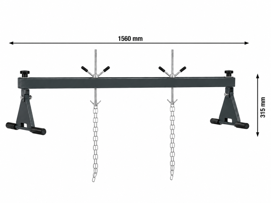 RETTER Motorbrücke 0,5 t – Motortraverse mit 2 Lastspindeln, 730–1480 mm