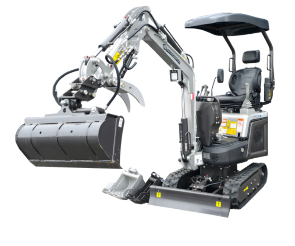 Bundle KS10-8 Austria Edition Minibagger 1.000 kg + Universal N15 Tieflader Anhänger 1.500 kg