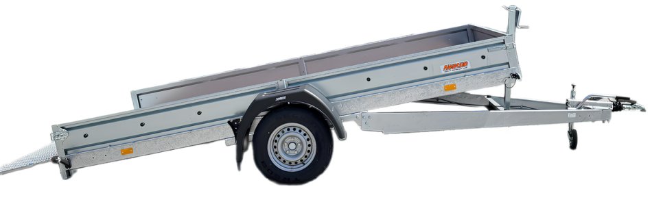 Universal Anhänger - Einachs Tieflader 1500kg zum Transport von Maschinen, Quads oder Schneescootern