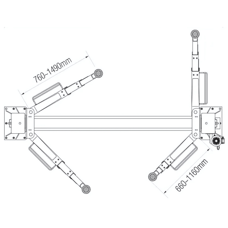 WARTER Zwei-Säulen-Hebebühne Profi JBL510 – 4,5 t automatische Entriegelung