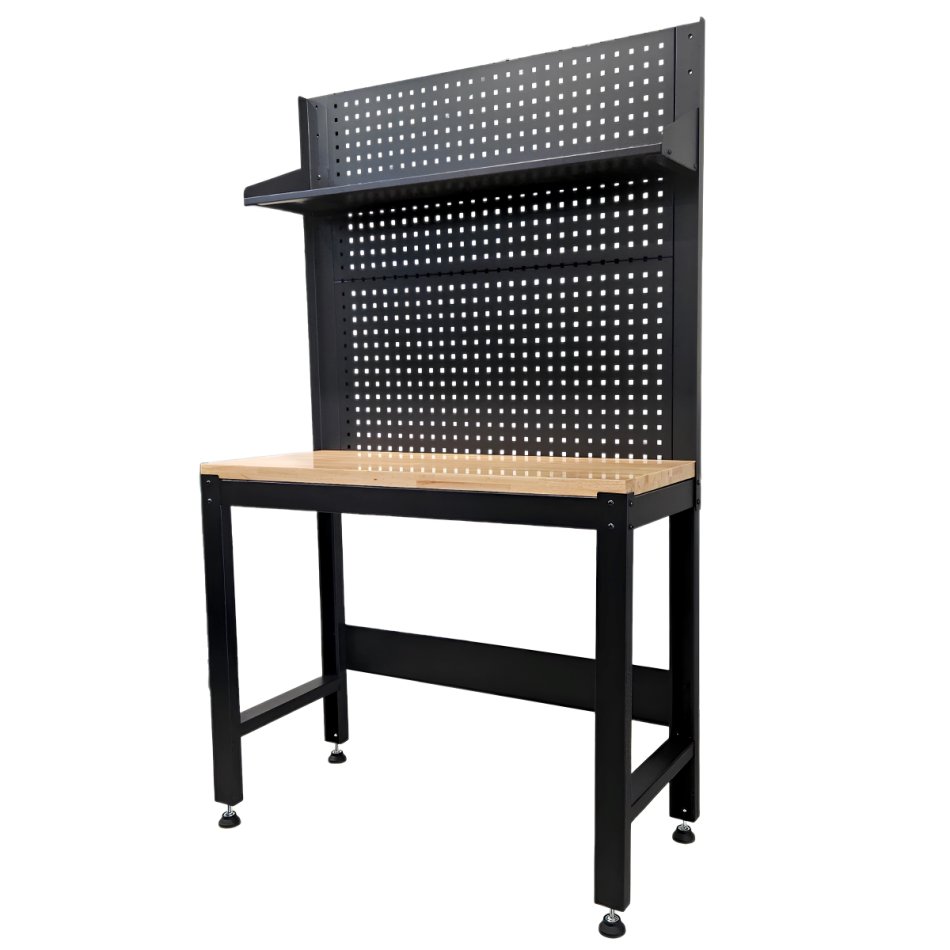 Werkbank mit Holzplatte und Rückwand – RT2000-Serie