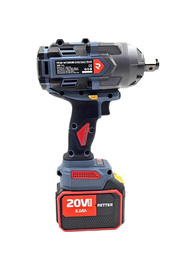 RETTER Profi Akku-Schlagschrauber 20V bürstenloser Motor 1500 Nm - inkl. 2x 6.0 Ah Akkus und Schnelladegerät | RT20-W1500M 602