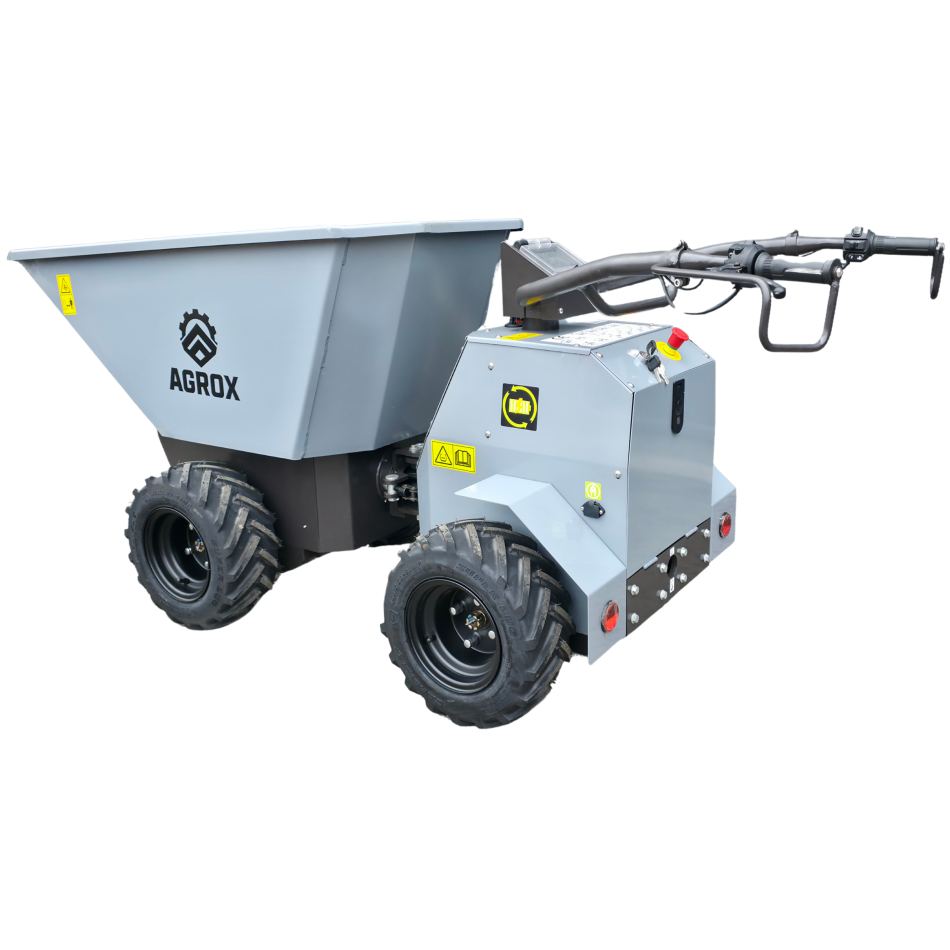 AGROX Elektro-Allrad-Dumper 500kg, Lithium-Akku und hydraulische Knicklenkung