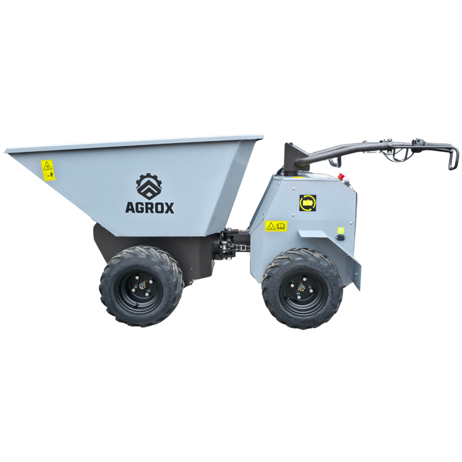 AGROX Elektro-Allrad-Dumper 500kg, Lithium-Akku und hydraulische Knicklenkung