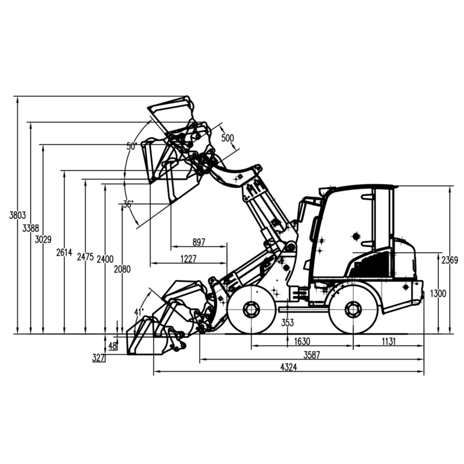 Diesel Hoflader 2.7 T - Teleskoplader 1500 kg Hubkraft | OX1090T - Kubota Motor 25 PS