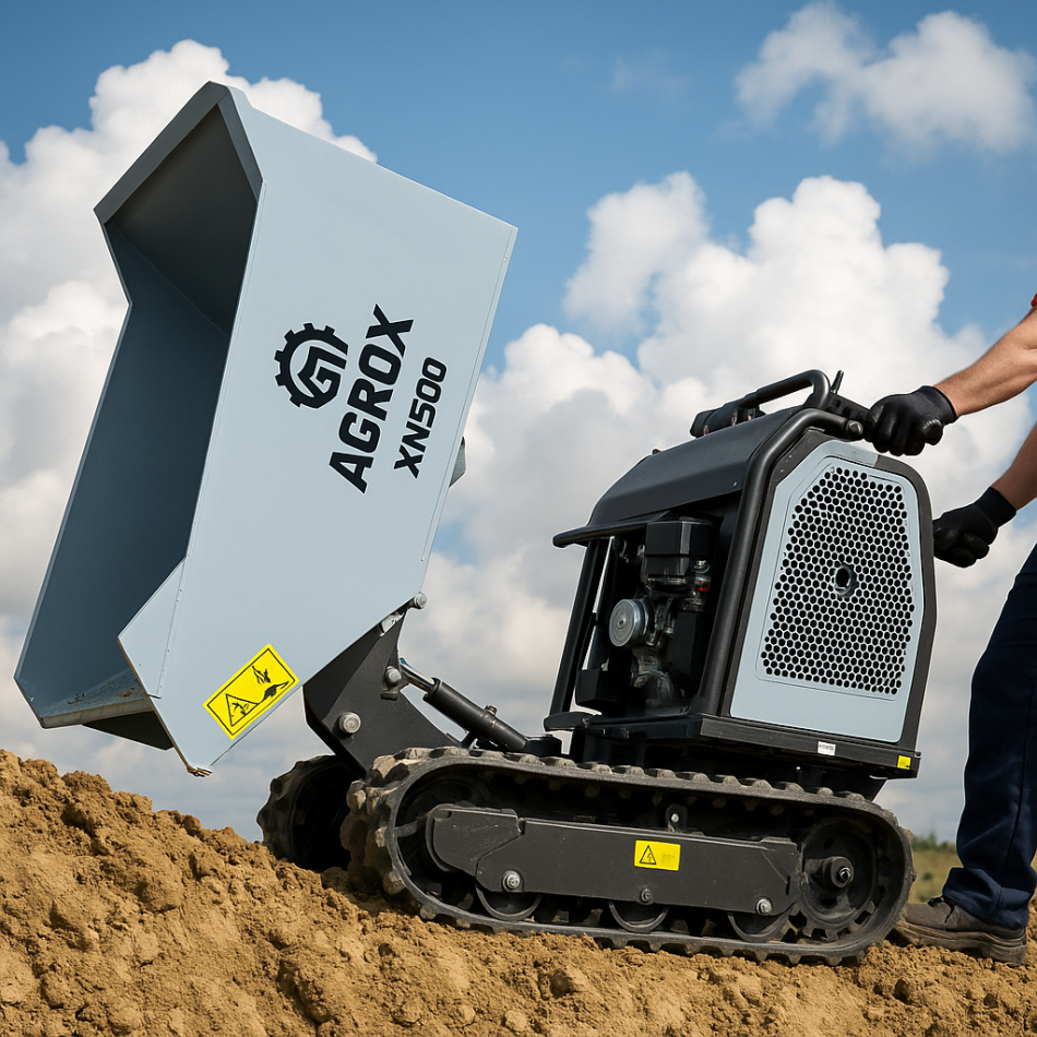 Mini Dumper XN500 mit Raupenantrieb 10 PS - 1 Zylinder Benziner Minidumper AGROX