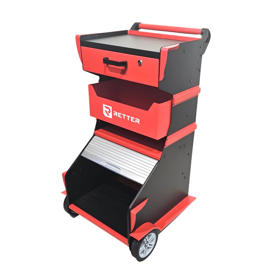 Diagnosewagen mit Rollladenklappe - RT-403 Multifunktionswagen RETTER | Universal-Laptopwagen fahrbar