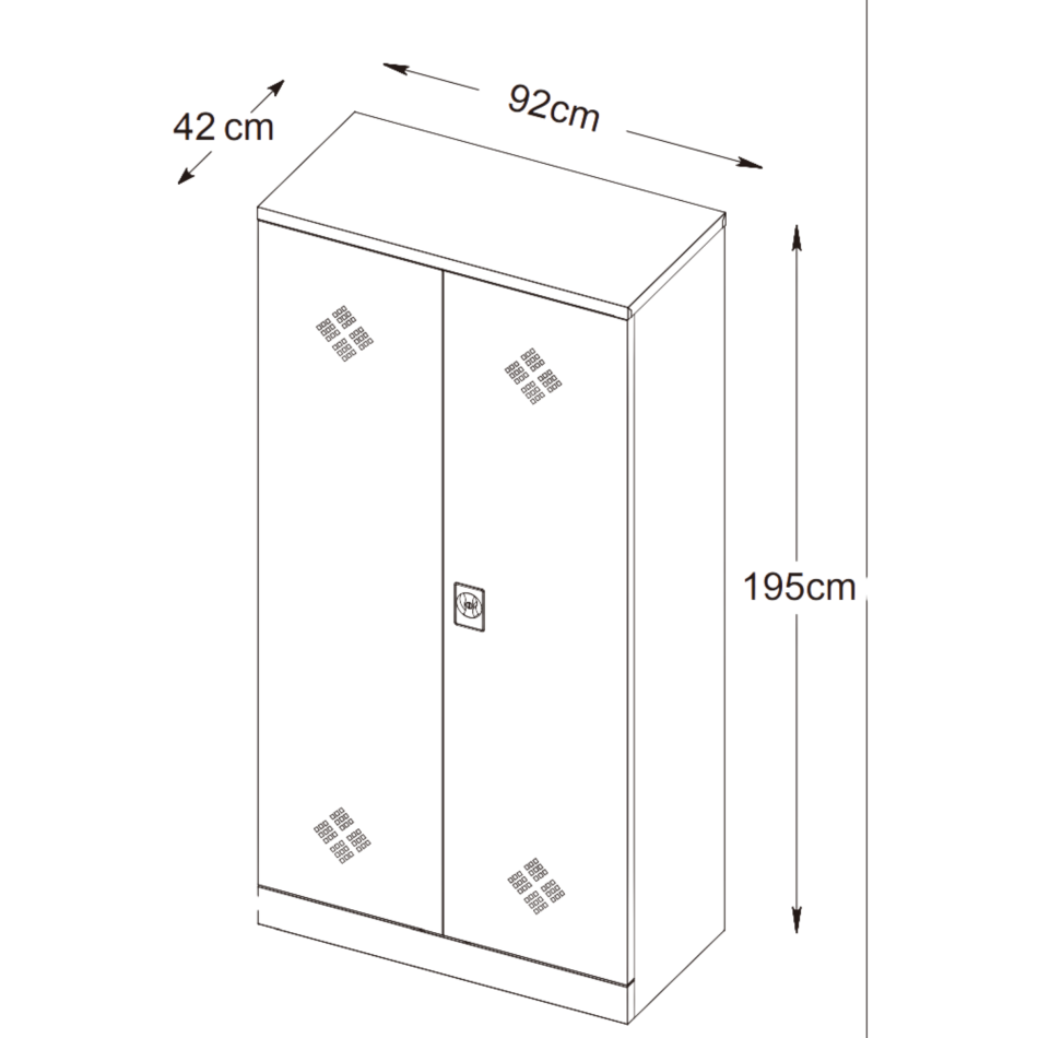 RETTER Stabiler Aufbewahrungsschrank 920 x 420 x 1950 mm - Werkstattschrank