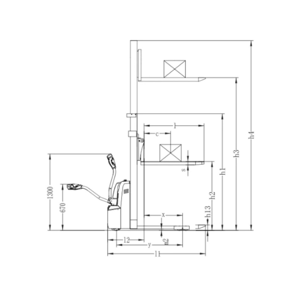 Vollelektrischer Stapler 1.5T × 3,5 m Hubböhe mit Duplexmast | CDD15R-EN