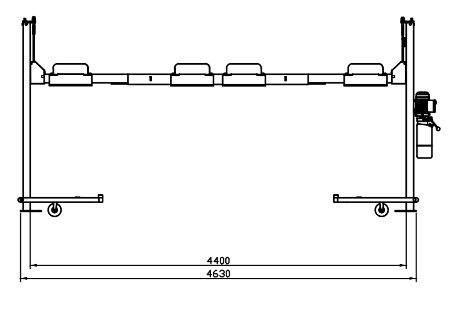 DOPPEL 4 Säulen Hebebühne 4.000 kg