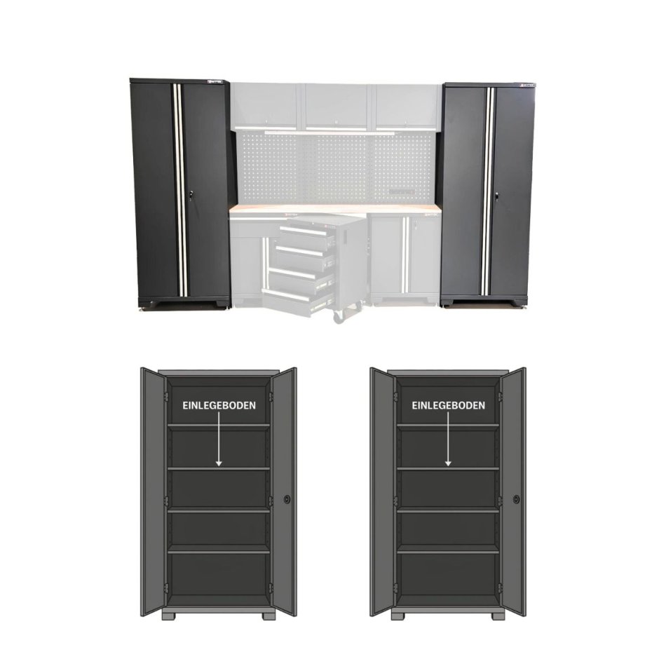 Einlegeböden SET 4-tlg. für Schranksystem RTX8000 | 743 x 440 x 15 mm - Fachböden SET