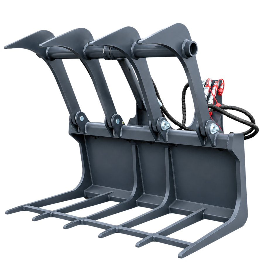 Holzgreifer hydraulisch für Kompaktlader - AGROX Hoflader Greifer Anbaugerät L480S - L360S