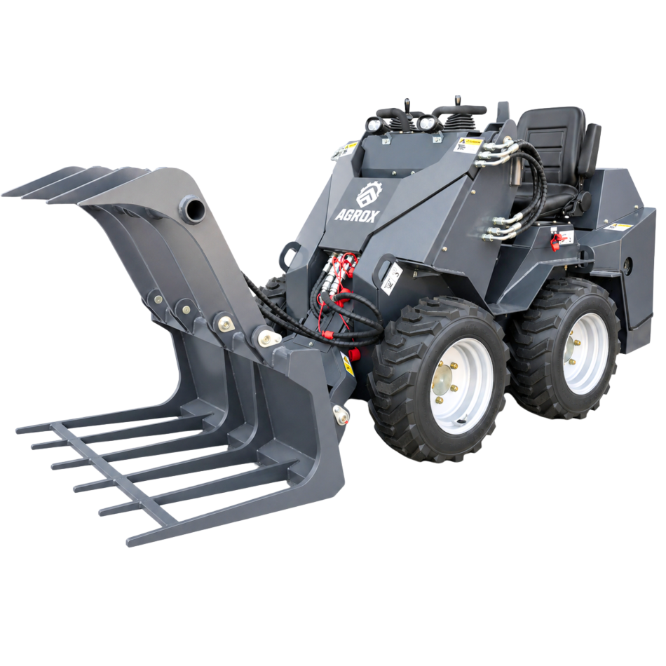 Holzgreifer hydraulisch für Kompaktlader - AGROX Hoflader Greifer Anbaugerät L480S - L360S