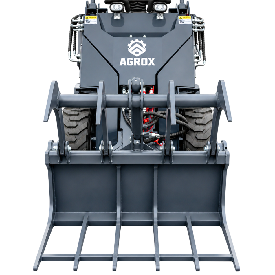 Holzgreifer hydraulisch für Kompaktlader - AGROX Hoflader Greifer Anbaugerät L480S - L360S