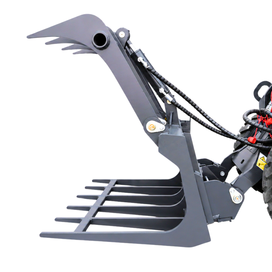 Holzgreifer hydraulisch für Kompaktlader - AGROX Hoflader Greifer Anbaugerät L480S - L360S