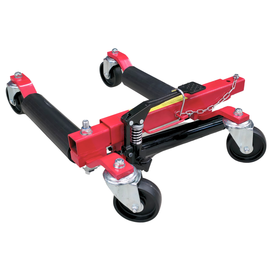 Hydraulische PKW Rangierhilfe – 680 kg Tragkraft, 4x Schwenkrollen