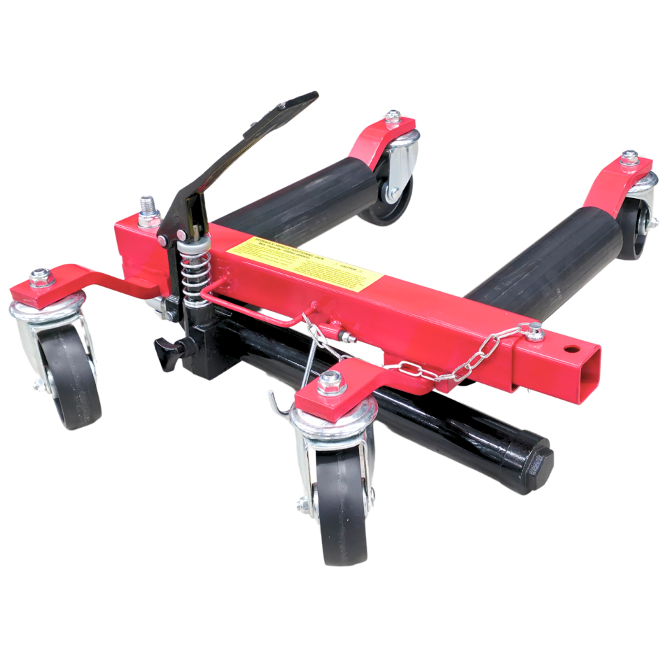 Hydraulische PKW Rangierhilfe – 680 kg Tragkraft, 4x Schwenkrollen