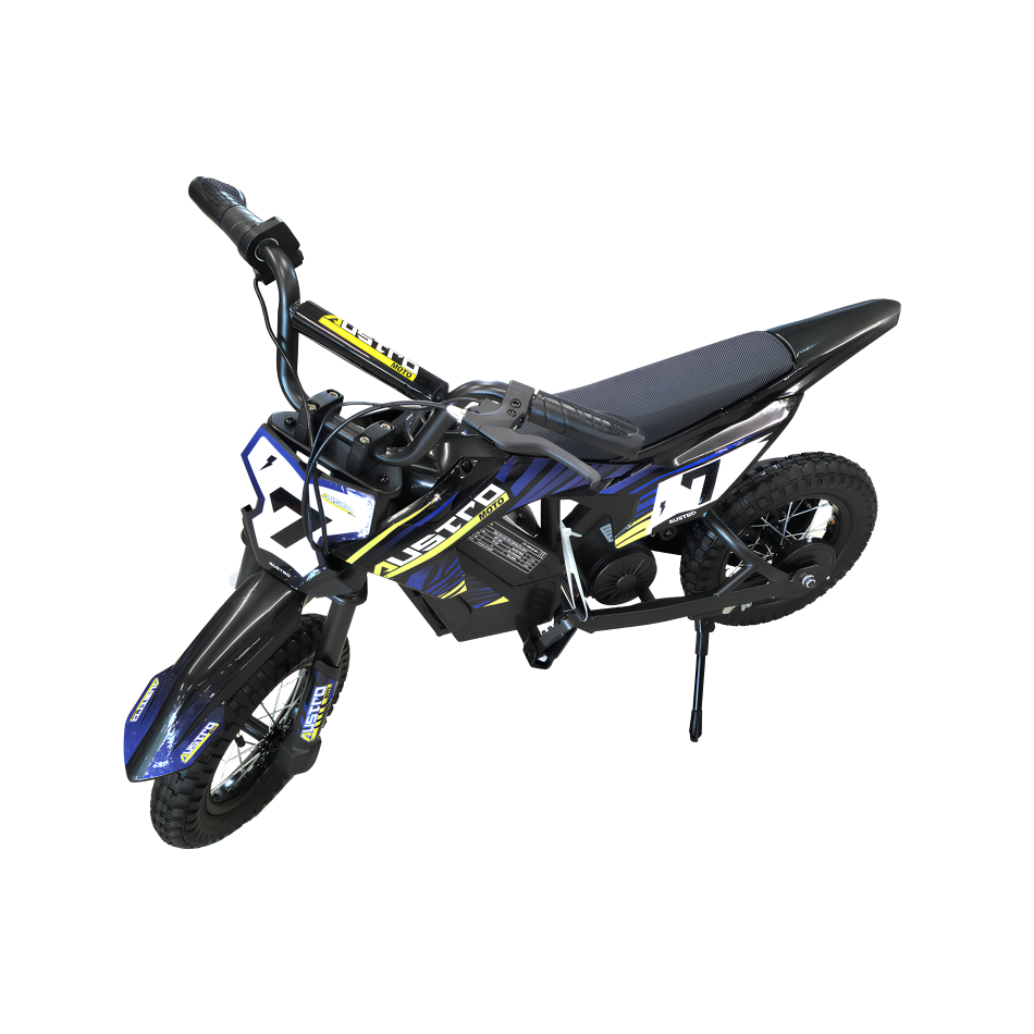 Kinder Elektro Crossbike Austro Moto CB12 - 300W 36V Lithium, 12 Zoll, bis 25 km/h, Blau/Grün | HIGHPER