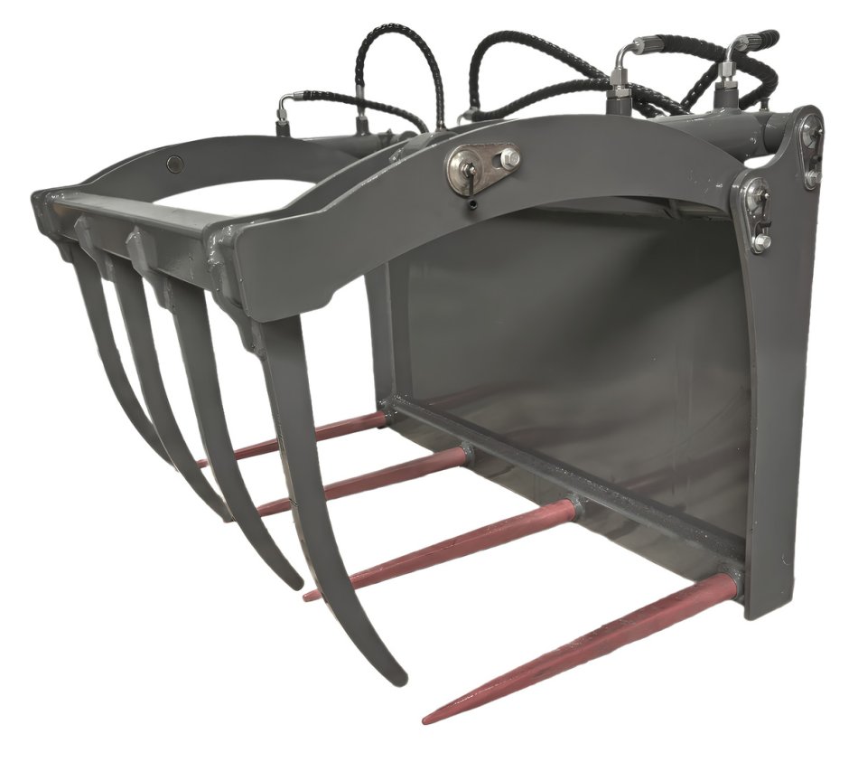 Krokodilgebiss Greifschaufel mit Zange – für Hoflader | 85 cm Öffnung