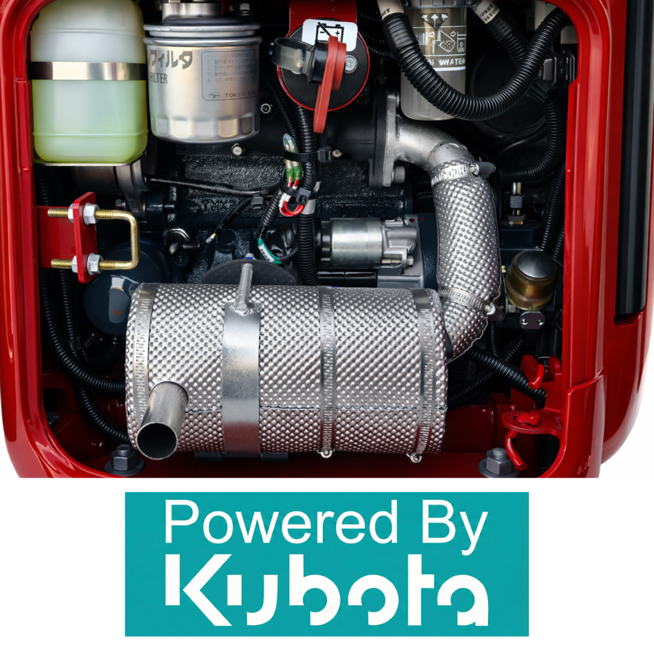 Rhinoceros XN13 Pro Diesel 1.3 t Minibagger - 14 PS, 3 Zylinder mit Kubota D722 Dieselmotor und Lastdruck-Meldesystem