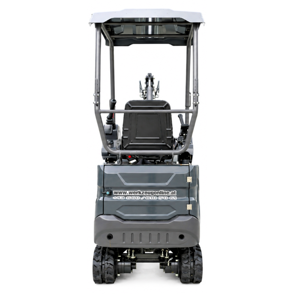 NEU Mini-Bagger AGROX OX-12 - 10 PS, 1 Zylinder KOOP Motor inkl. Schaufelpaket - 380 mm, Schnellwechsler, Hydraulischen Daumen Greifer