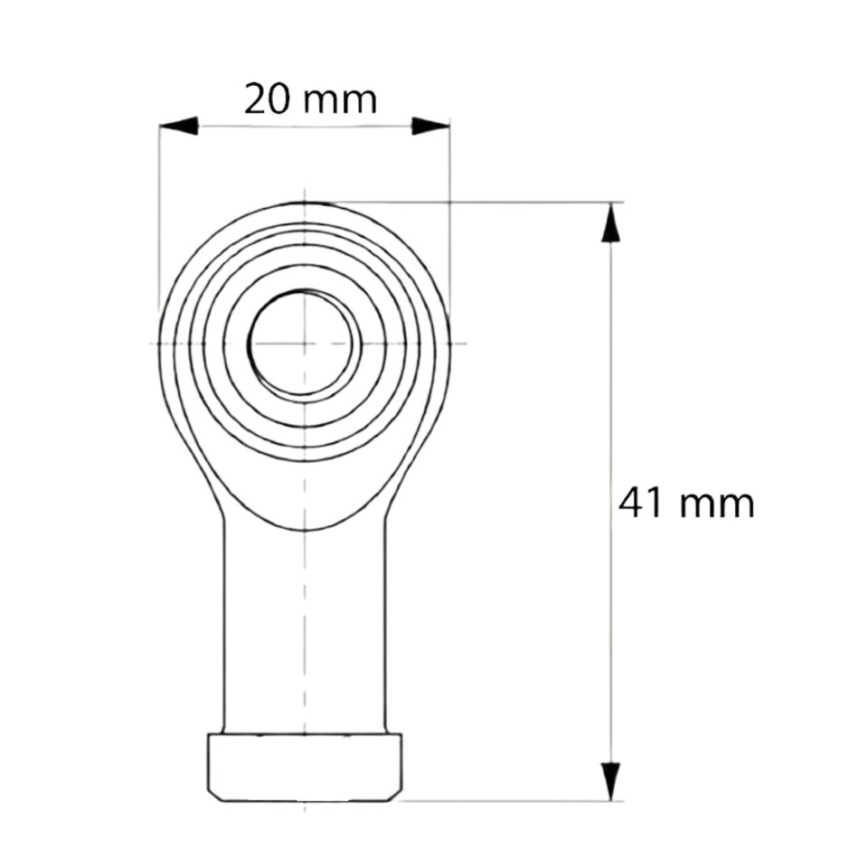 Gelenkkopf Ersatzteil für Minibagger 20mm x 41mm