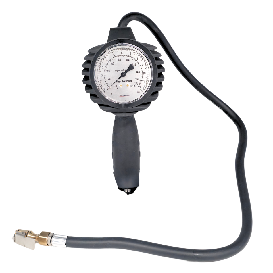Professionelles Reifenfüllmessgerät 12 bar mit Manometer 1 m Schlauch