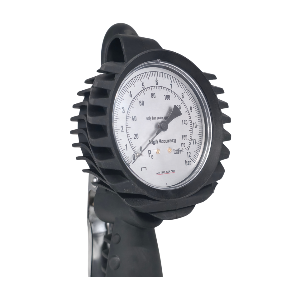 Professionelles Reifenfüllmessgerät 12 bar mit Manometer 1 m Schlauch