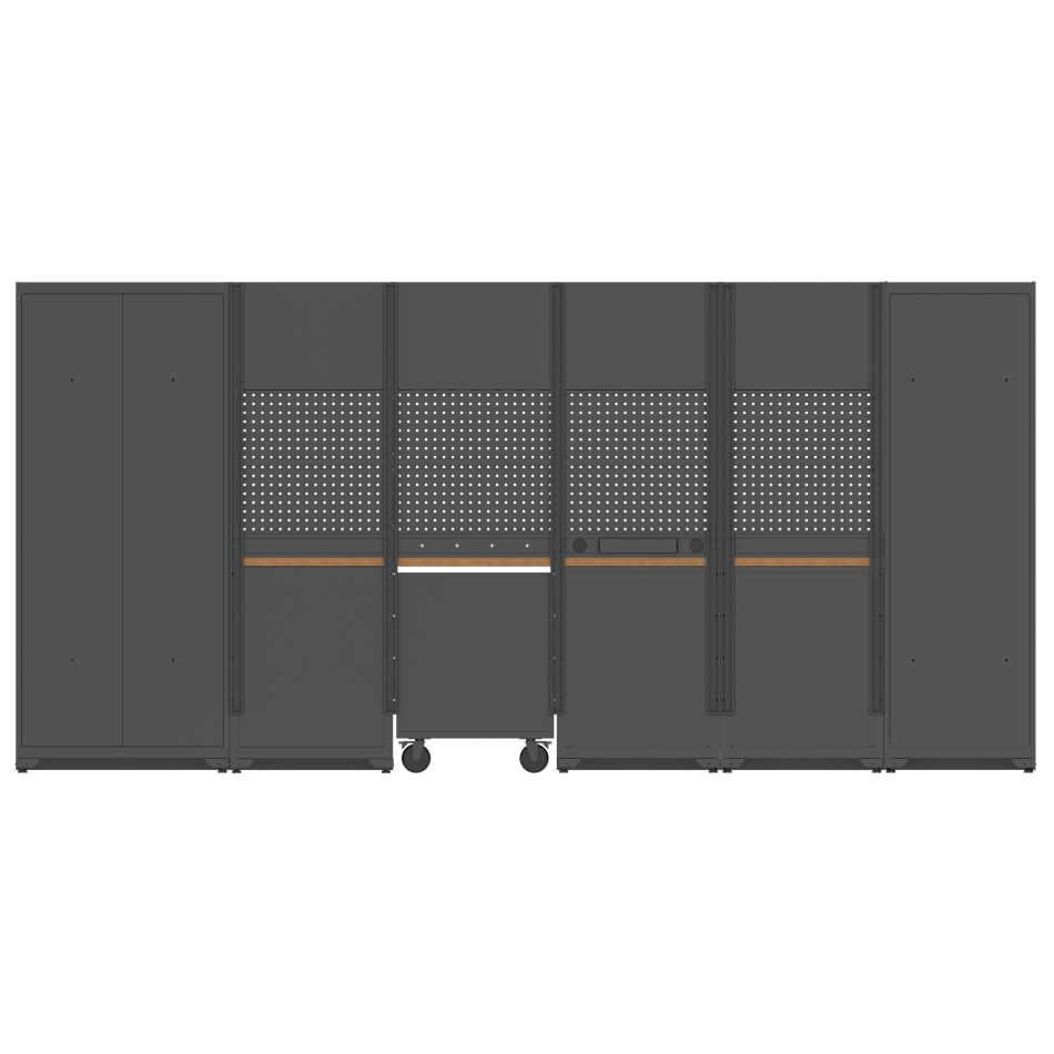 RETTER Werkstatt Set RT-2000 - 30 Teile mit Massivholzplatte und Lochwand 4365 x 560 x 2040 mm - Werkstatteinrichtung RT-P30H436