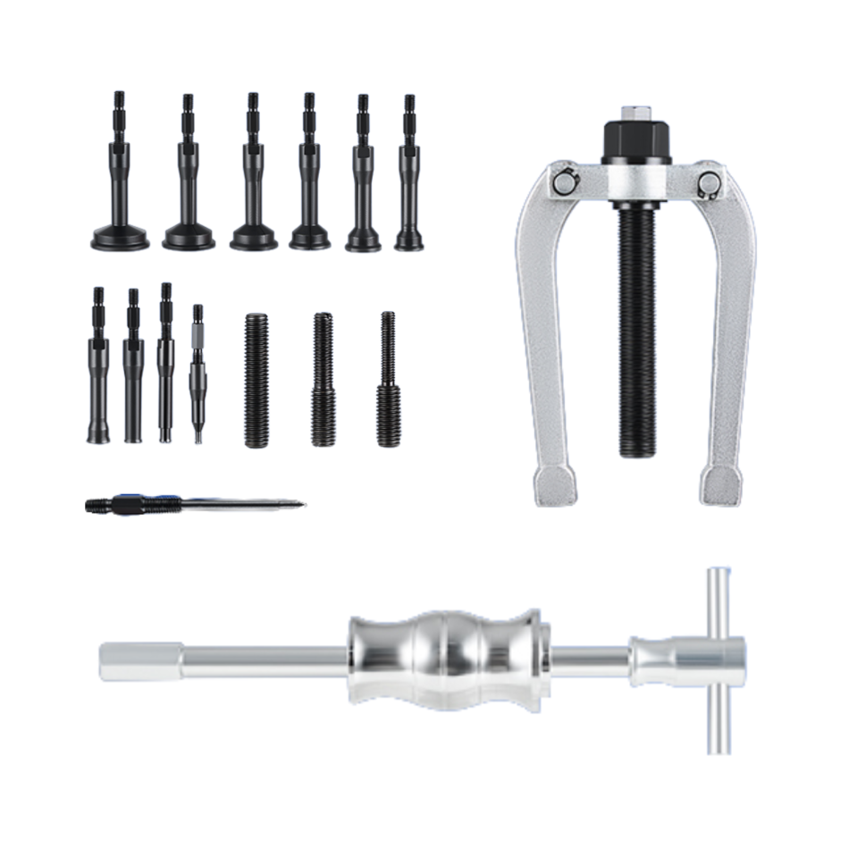 RETTER 16-teiliges Innenlager-Abzieher Set mit Gleithammer und Zweiarm-Abzieher