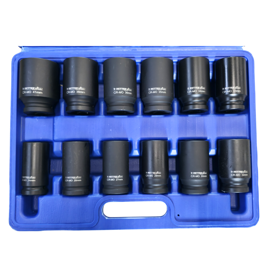 RETTER Schlagschrauber Nüsse Set 3/4 Zoll 24-41 mm 12-tlg. metrisch
