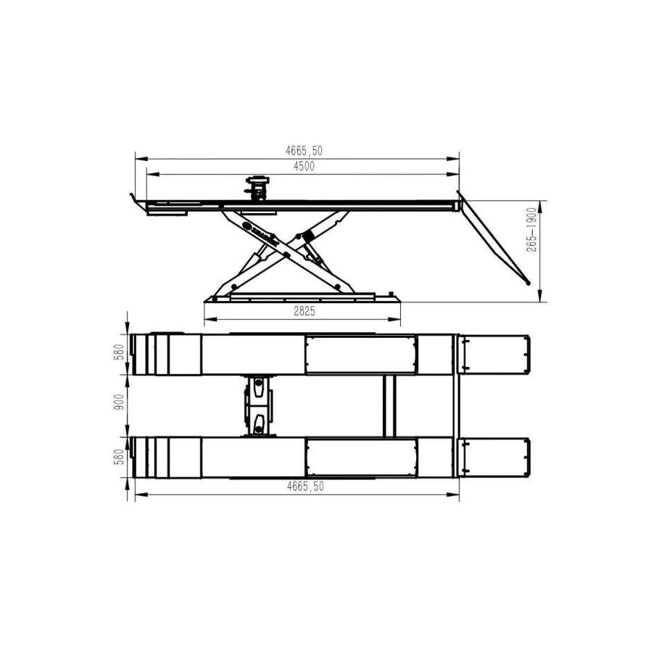 RETTER L67S Auffahrscherenhebebühne 4.0 t - Überflur, Scherenhebebühne mit Achs Freiheber, Profi Scherenhebebühne mit integriertem Achsfreiheber 4T