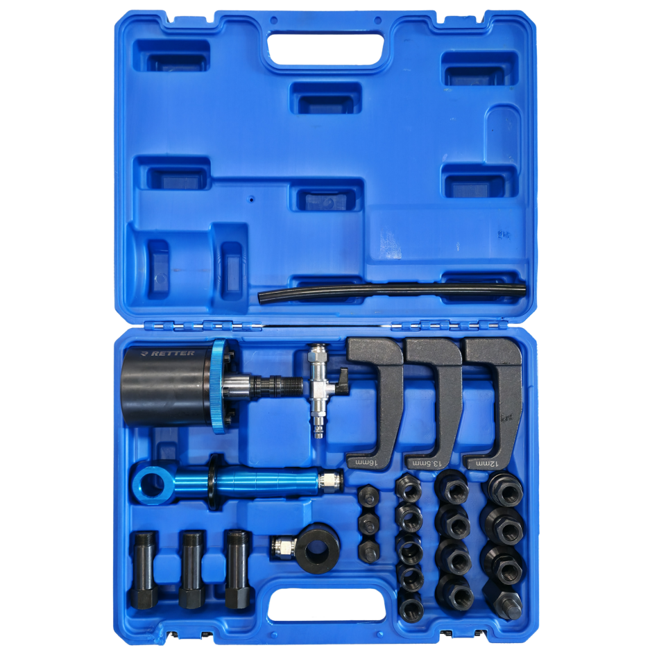 RETTER Pneumatisches Einspritzdüsen-Ausbauwerkzeug – 27-teiliges Komplettset