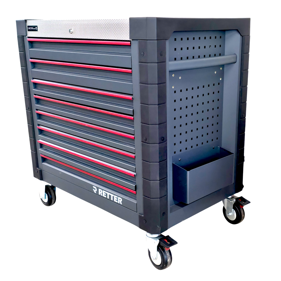 R12 - 8 Schubladen bestückt | Premiumqualität RETTER - Chrom-Vanadium-Werkzeugset 698-tlg.