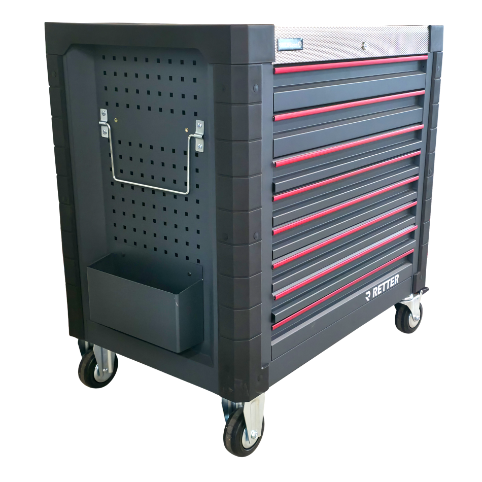 R12 - 8 Schubladen bestückt | Premiumqualität RETTER - Chrom-Vanadium-Werkzeugset 698-tlg.