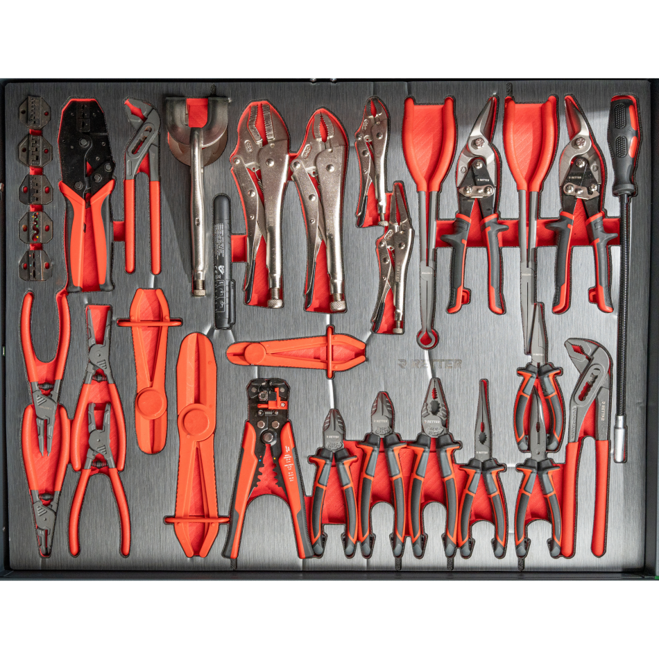 R12 - 8 Schubladen bestückt | Premiumqualität RETTER - Chrom-Vanadium-Werkzeugset 698-tlg.