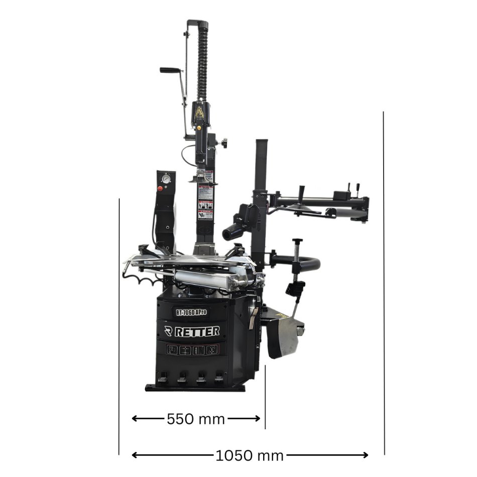 Montiermaschine RT-706D Pro mit Booster System, 2 Geschwindigkeiten und Felgenspannung bis 28 Zoll inkl. Luftbooster | RETTER
