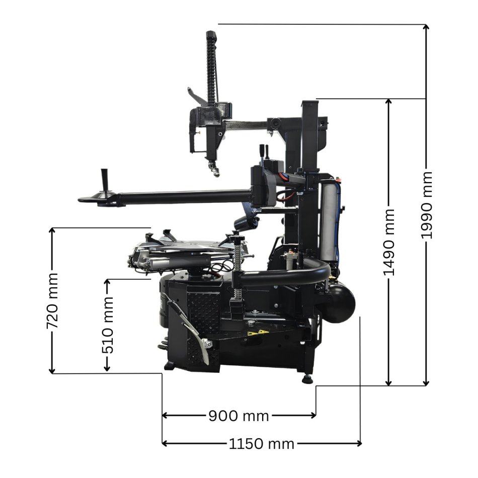 Montiermaschine RT-706D Pro mit Booster System, 2 Geschwindigkeiten und Felgenspannung bis 28 Zoll inkl. Luftbooster | RETTER
