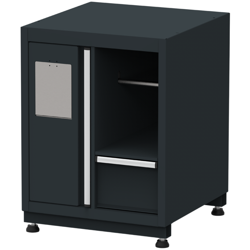 Mülleimer mit Papierhalter Modul für Schranksystem RTX5000 - 680 x 700 x 910 mm | RETTER RTX-5000