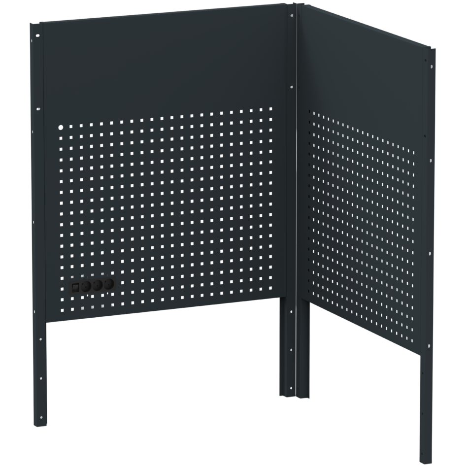 Lochwandplatten 2-tlg. für Eck Modul für Schranksystem RTX5000 - 1052 x 732 x 28 mm | RETTER RTX-5000