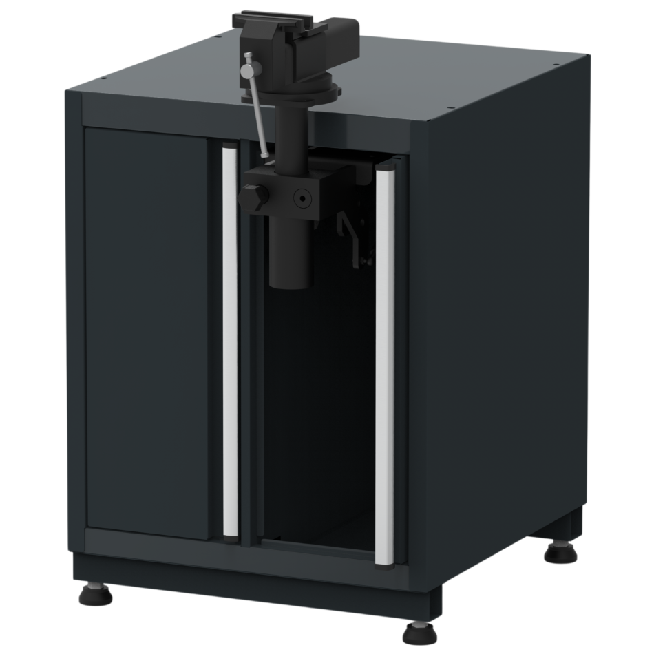 Werkbank-Unterbauschrank mit Schraubstock und Höhenverstellgerät (abklappbar) RTX5000 – 680 × 700 × 910 mm | RTX-5000
