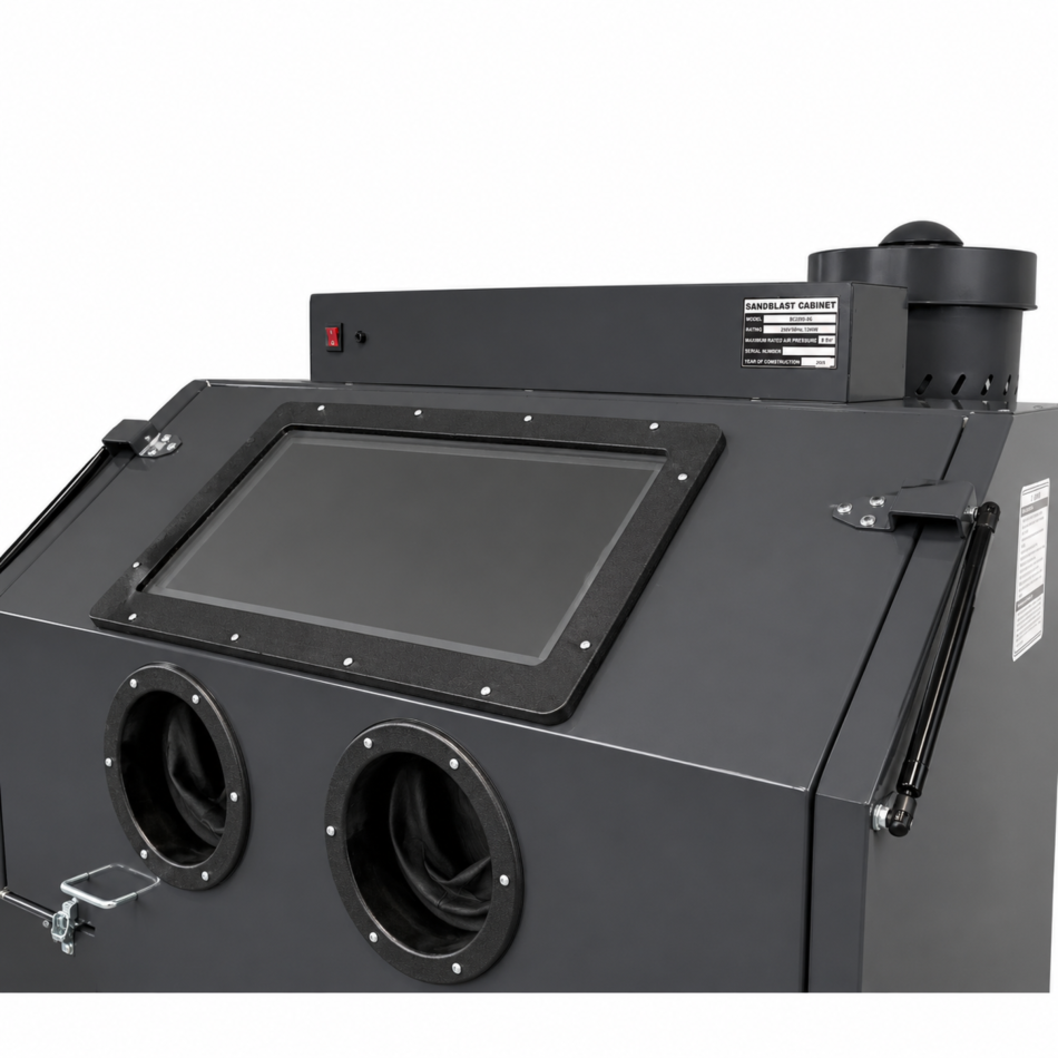 RETTER Sandstrahlkabine 420 Liter mit Absaugung, Fußpedal und LED-Beleuchtung - SBC420