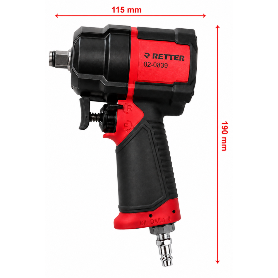RETTER Schlagschrauber 1/2" Mini Druckluft-Schlagschrauber 1150 Nm - RT9034