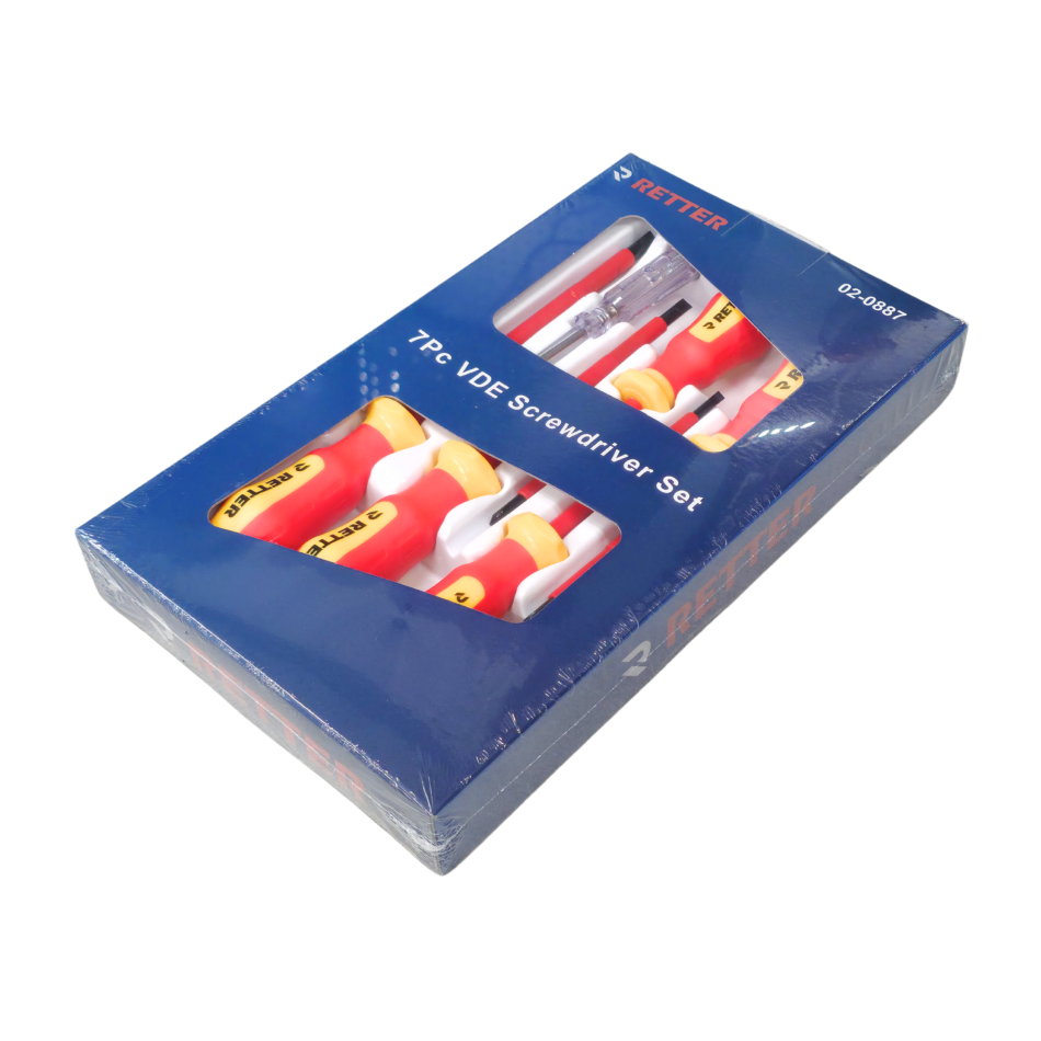RETTER VDE Isolierter Schraubendreher-Satz (7-teilig) – Schlitz & Pozi, magnetisch, bis 1000V