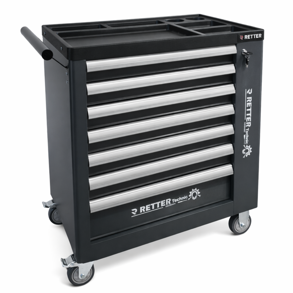 RETTER Werkzeugwagen R2 mit 7 Schubladen und inkl. Werkzeug 255-tlg.