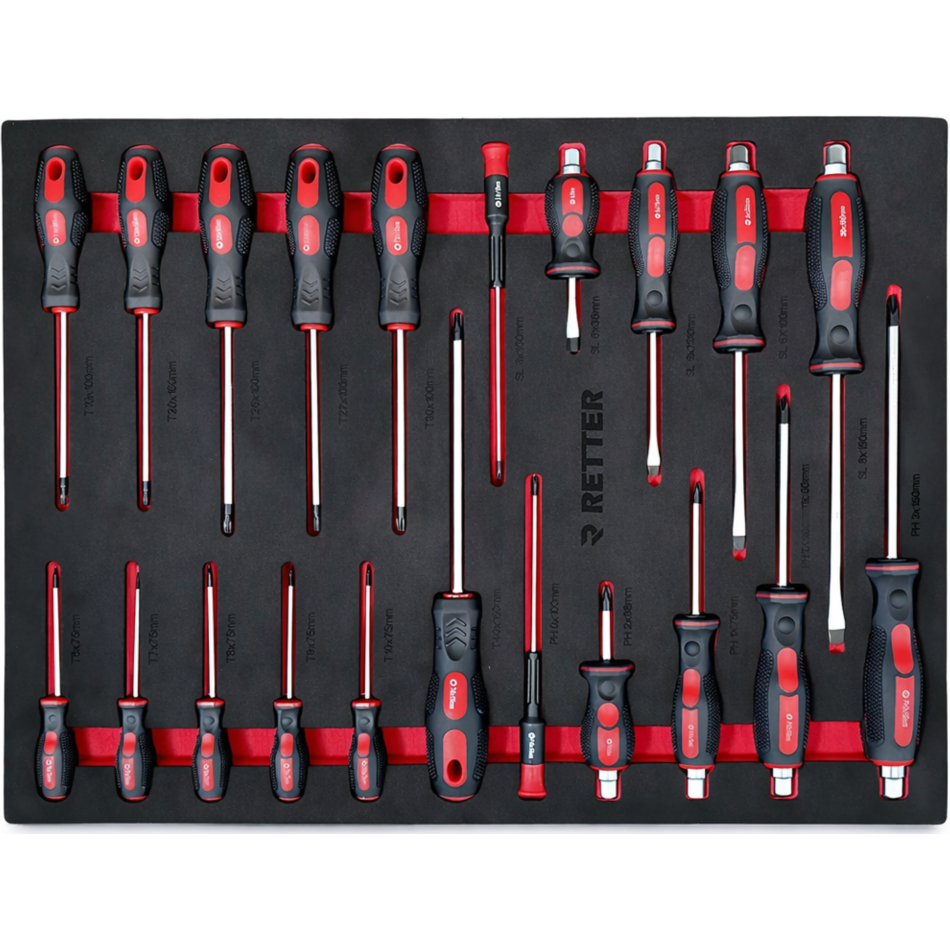 RETTER Werkzeugwagen R2 mit 7 Schubladen und inkl. Werkzeug 255-tlg.